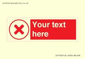 Custom red background, red cross in circle sign